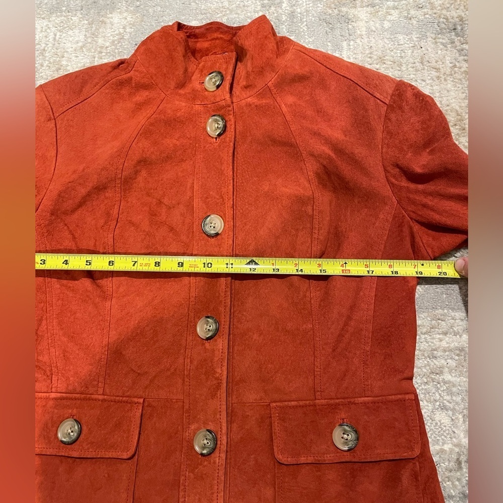 Marshall Field’s Vintage Suede Leather Jacket Women’s Size 10 Rust Color 🍁 - Picture 9 of 12